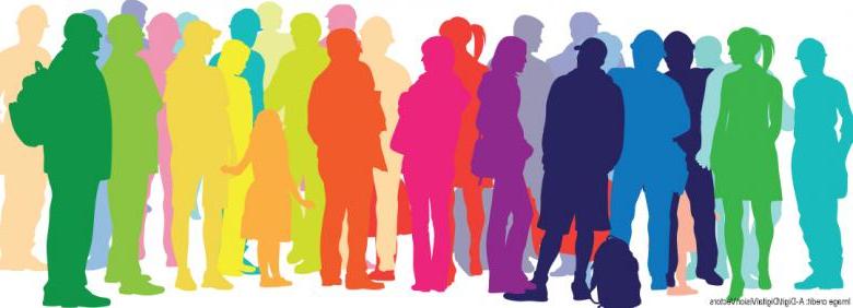 Ilustración de un colorido grupo de personas.
